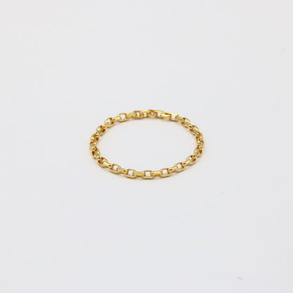 Square Chain DC Ring / 18K