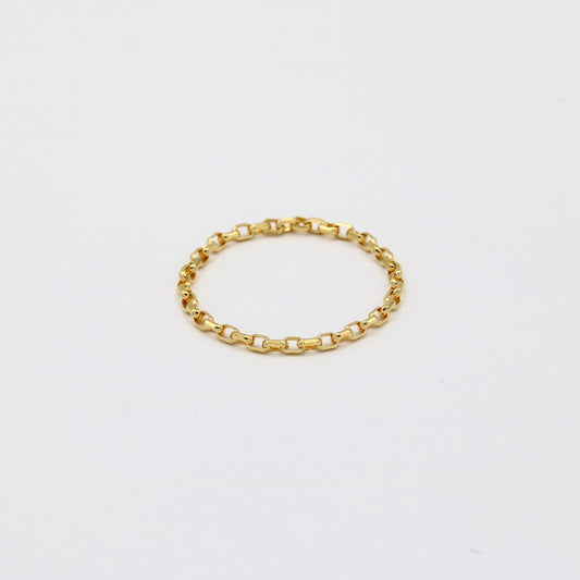 Square Chain DC Ring / 18K