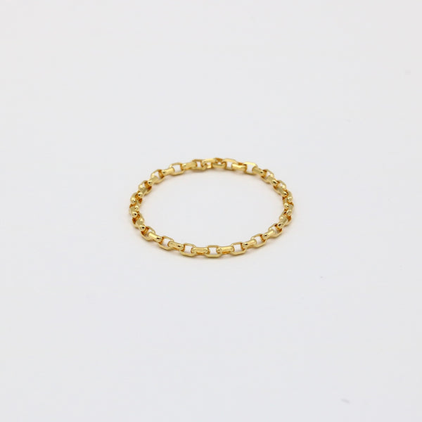 Square Chain DC Ring / 18K