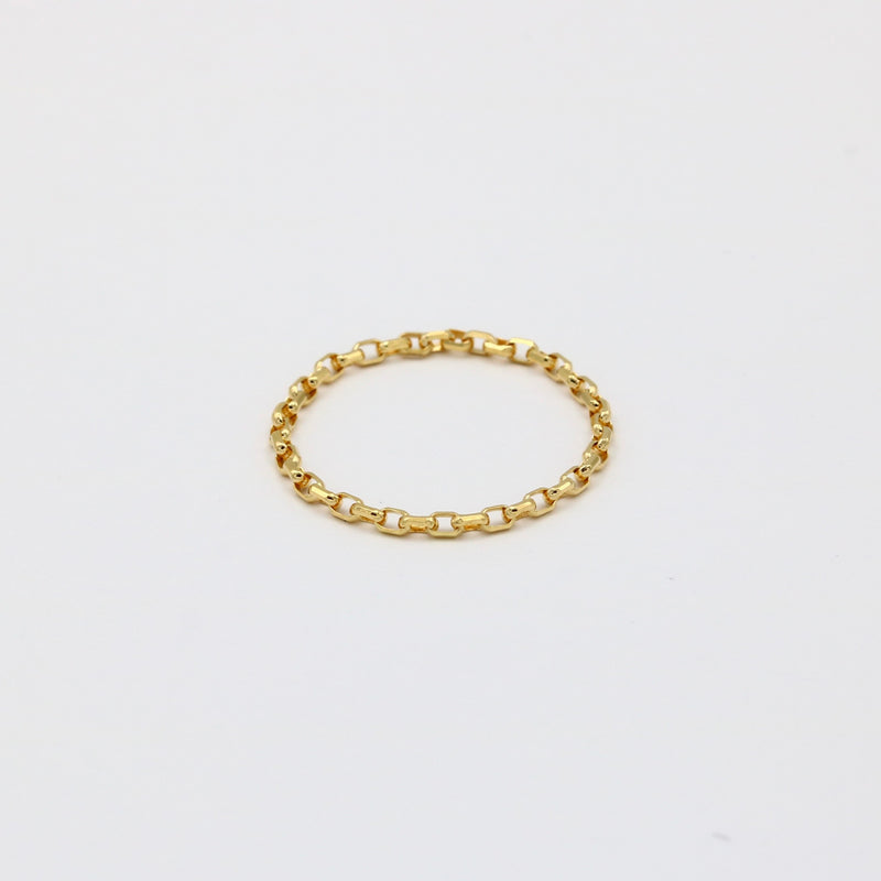 Square Chain DC Ring / 18K