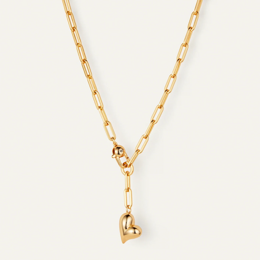 Puffy Heart Necklace / Gold