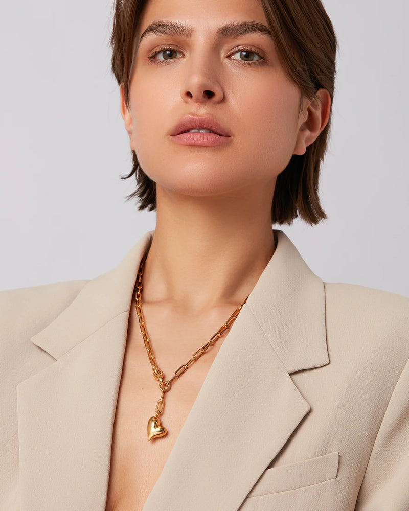 Puffy Heart Necklace / Gold