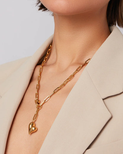 Puffy Heart Necklace / Gold