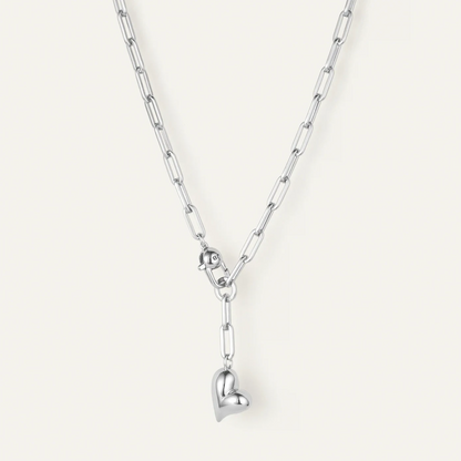 Puffy Heart Necklace / Silver