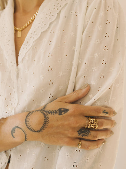 Louise Check Ring / Gold