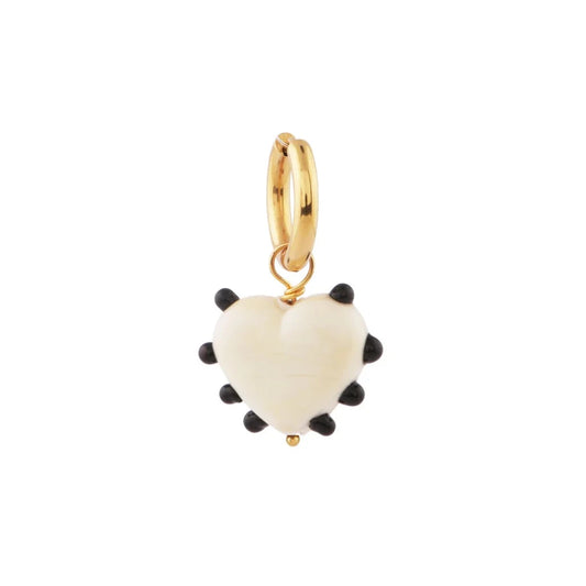 Milagros Heart Pierce / Ivory*Black