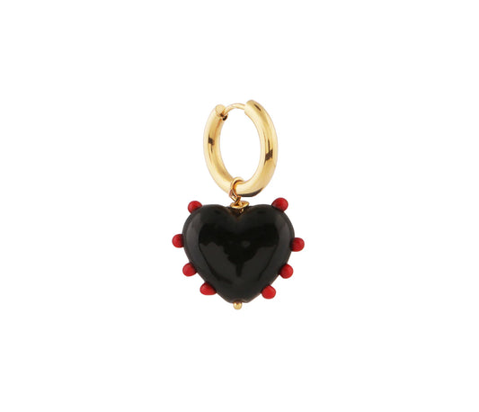 Milagros Heart Pierce / Black*Red