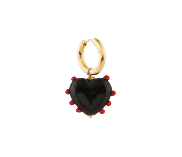 Milagros Heart Pierce / Black*Red