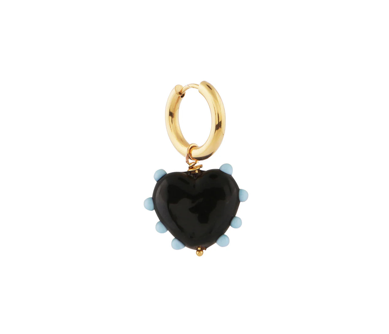 Milagros Heart Pierce / Black*Pastel Blue