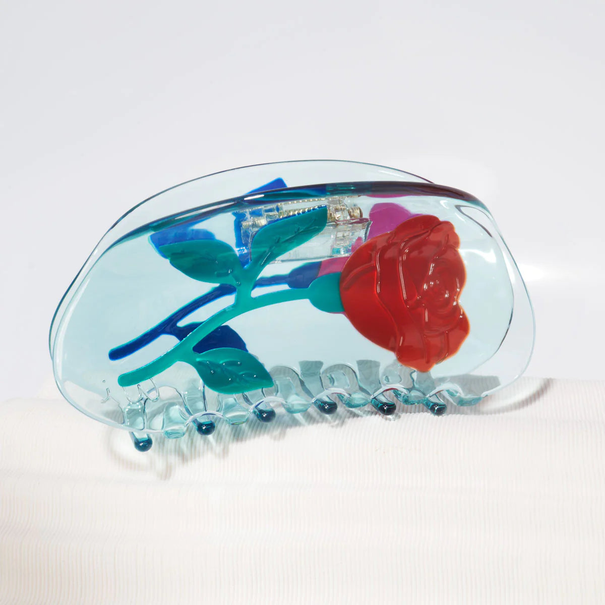 Flower Claw Clip L / Light Blue