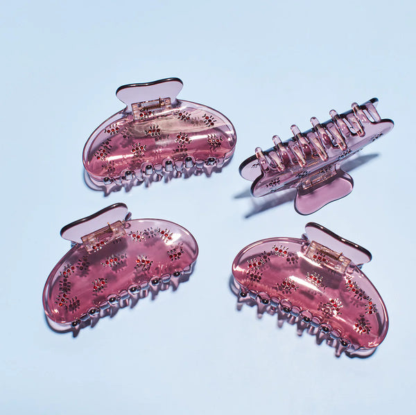 Buggy Claw Clip / clear pink