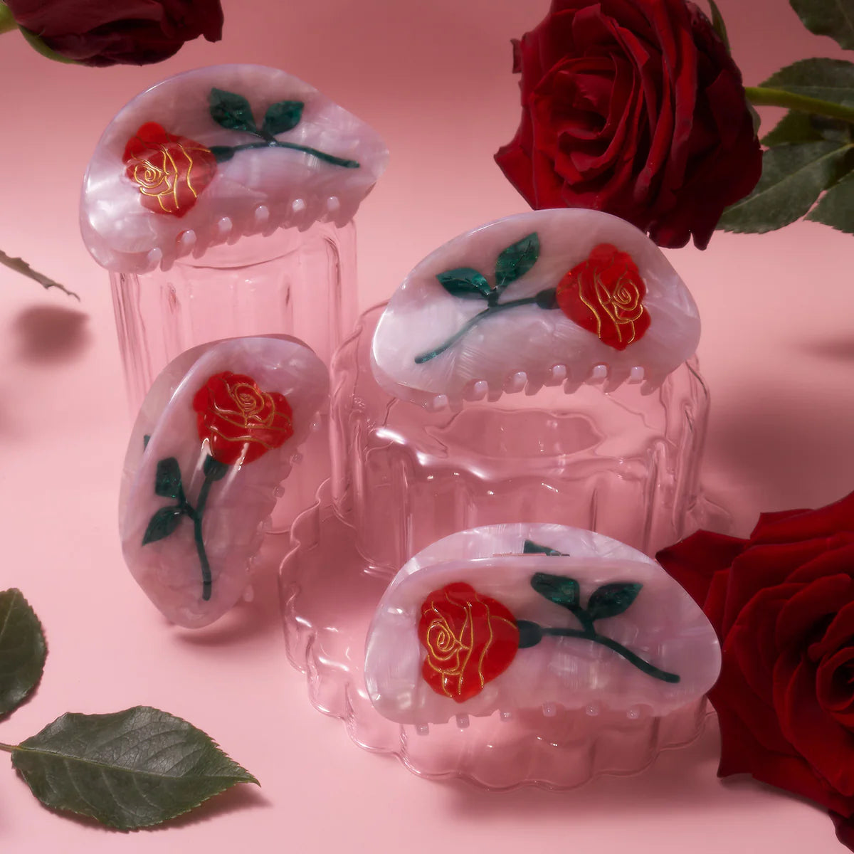 Flower Claw Clip M / Baby Pink