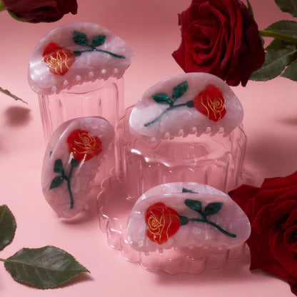 Flower Claw Clip M / Baby Pink