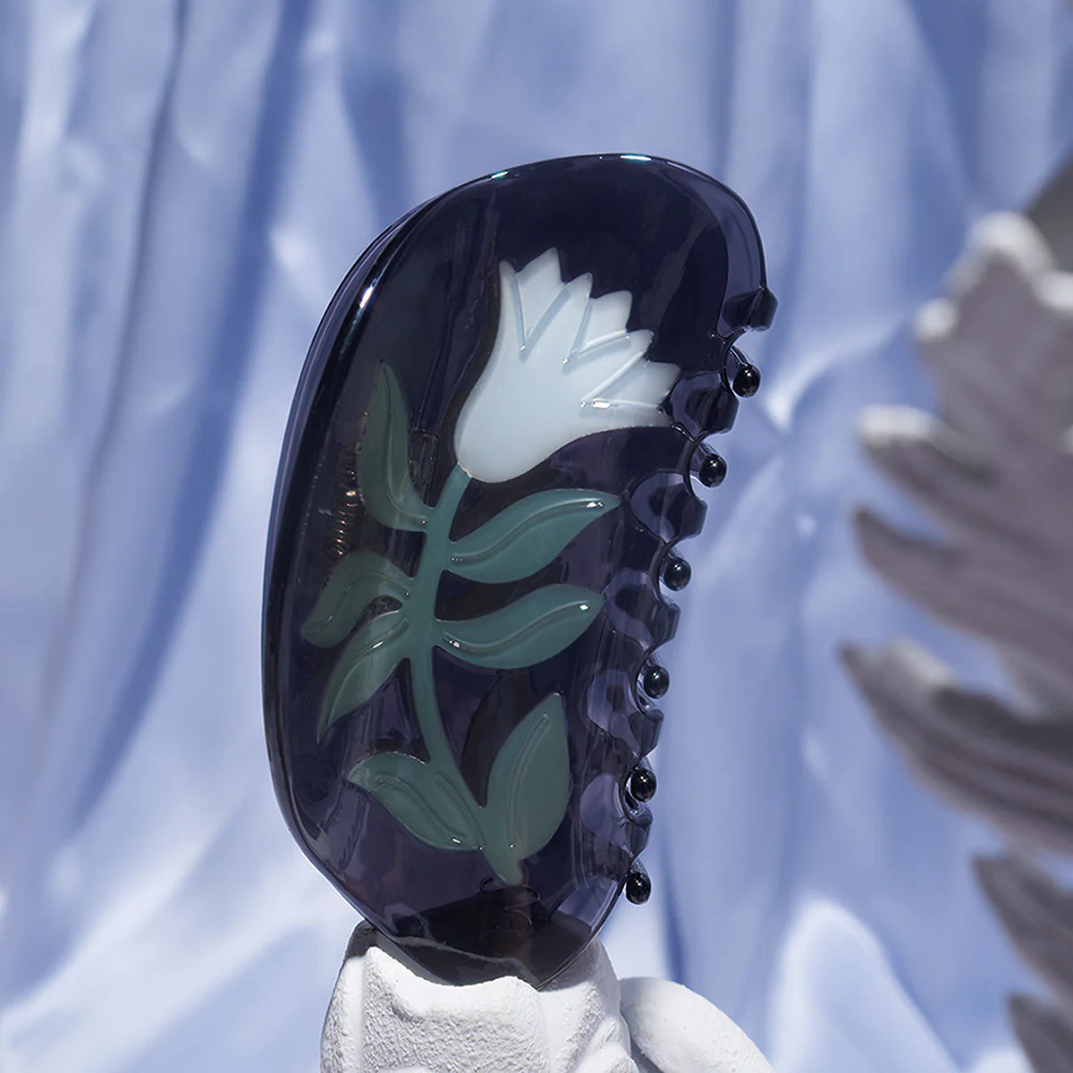 Flower Claw Clip M / Gray