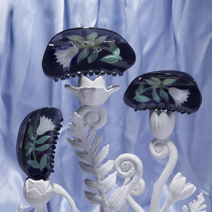 Flower Claw Clip M / Gray