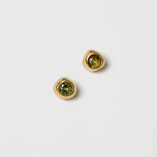 Orla Stone Studs Peridot （Gold / Silver）