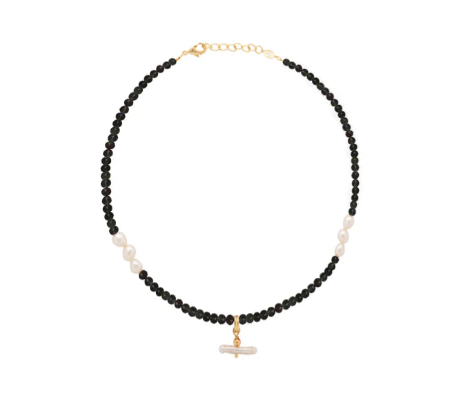 Pearl T Bar Necklace / Black Onyx＜予約商品＞