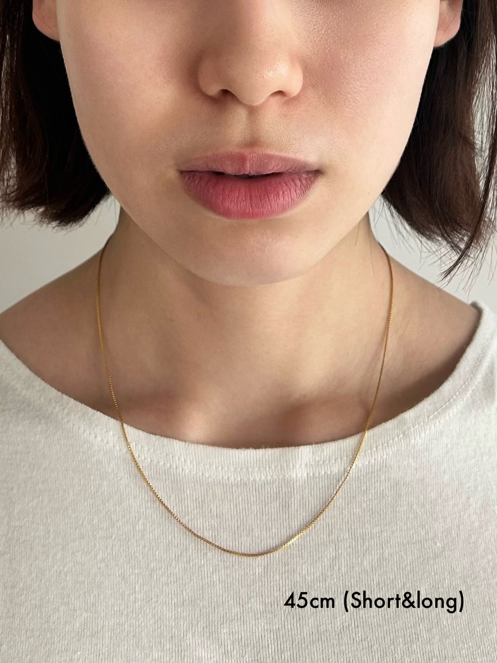 Thin Box Chain Necklace（gold / silver）＜PAULINE STUDIO