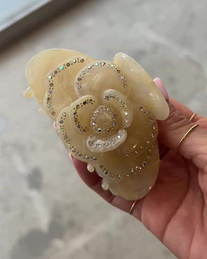 Rose Clip / Ivory marble