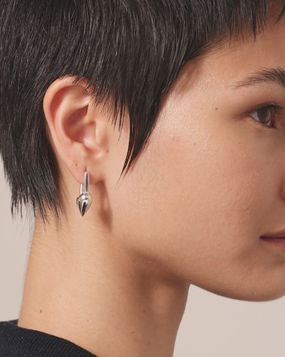 Padlock Heart Pierce / Silver