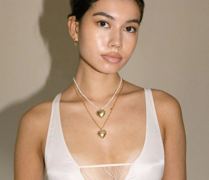 Milagros Heart & Pearl Necklace