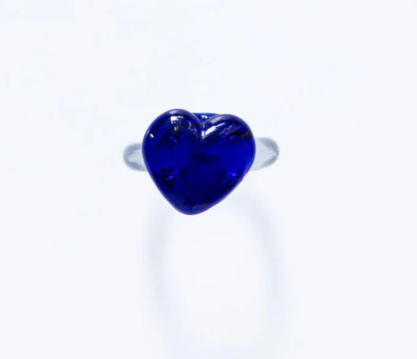 Love Glass Ring / Blue