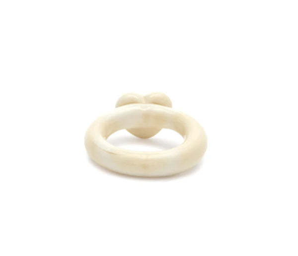 Ivory Glass Ring / Love