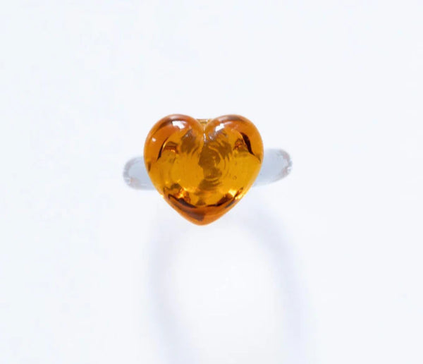 Love Glass Ring / Amber