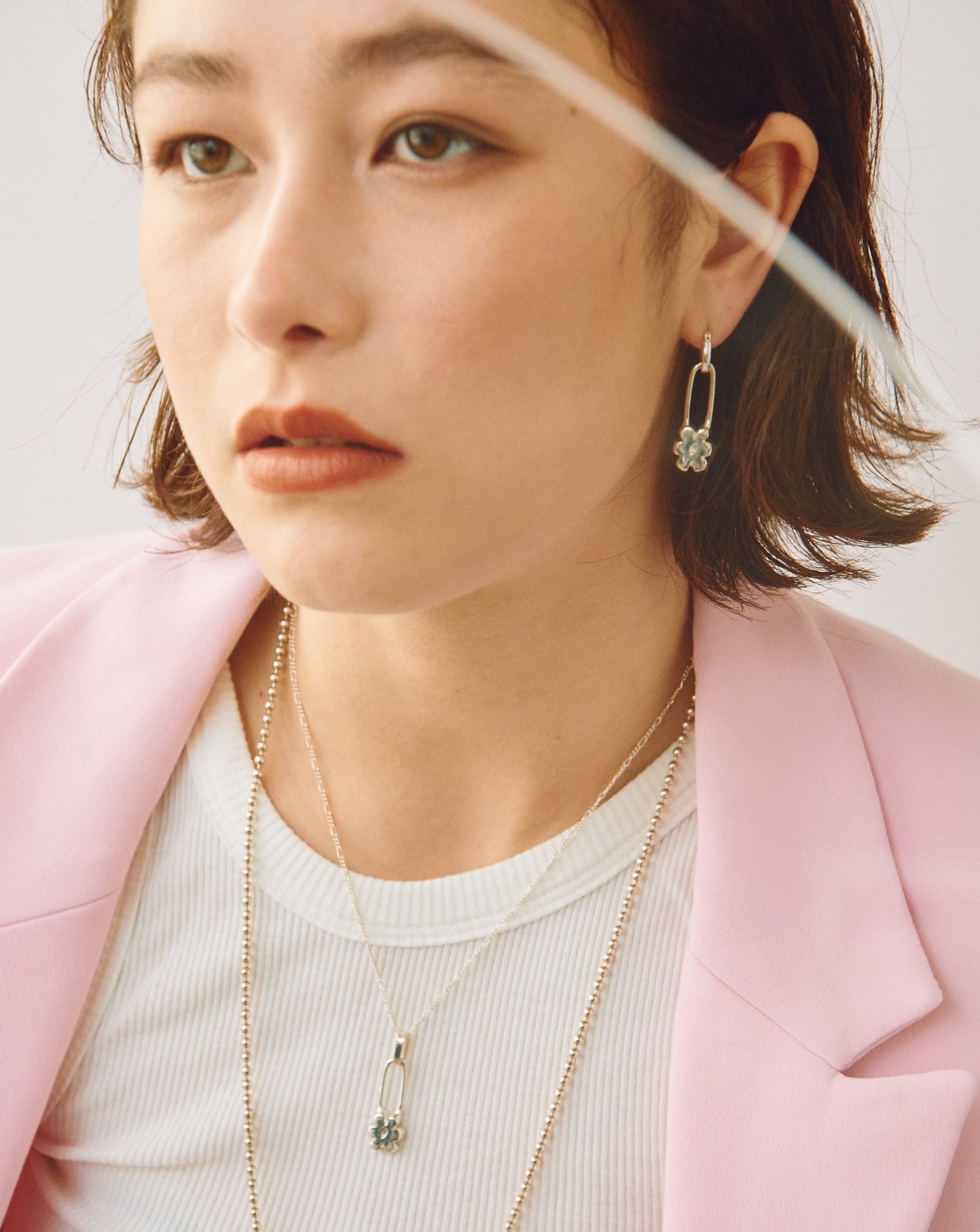 Flower Pin Necklace / silver ＜Yam＞ – PAULINE STUDIO
