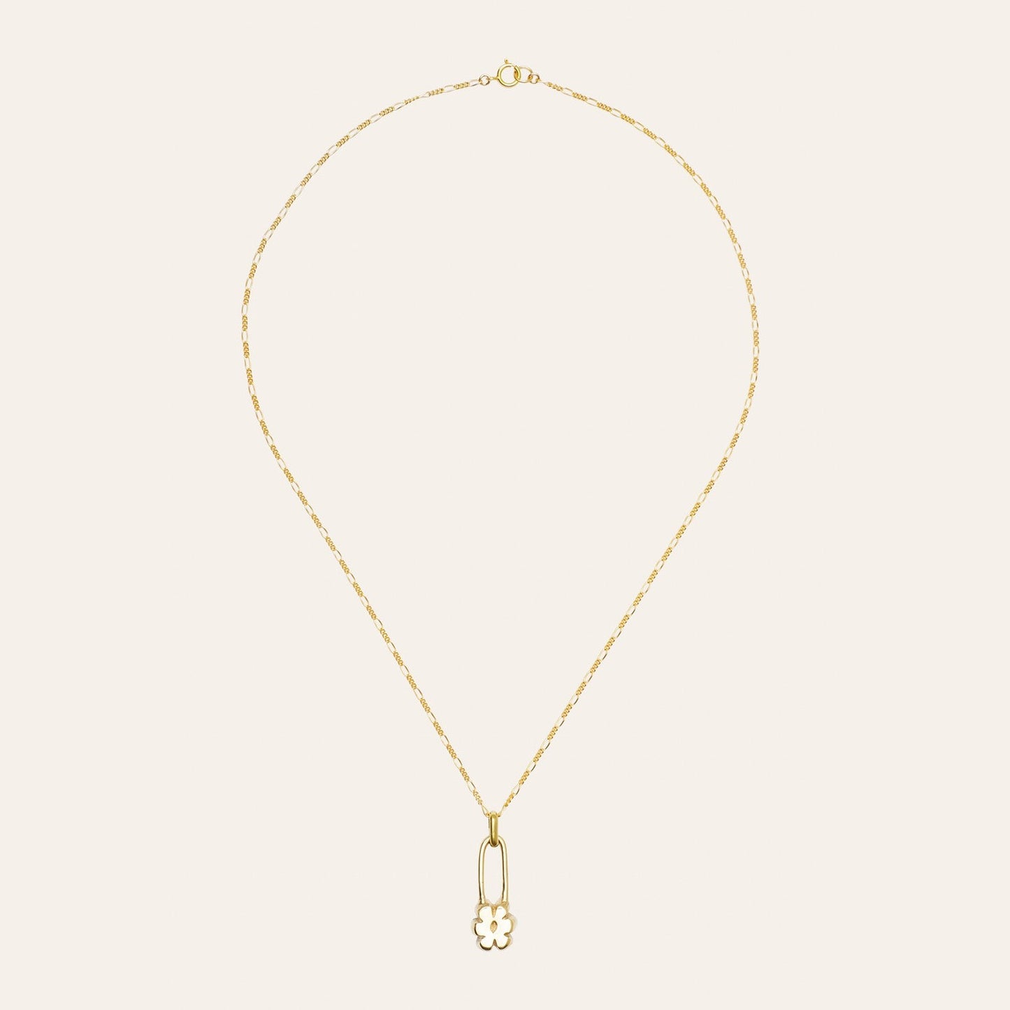 Flower Pin Necklace / Gold