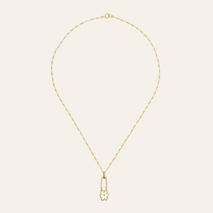 Flower Pin Necklace / Gold