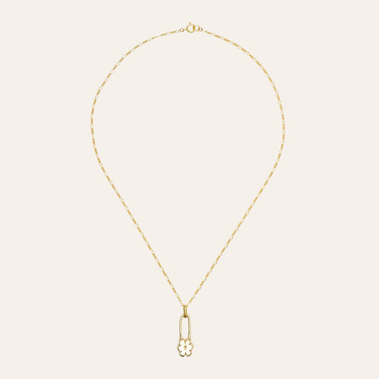 Flower Pin Necklace / Gold