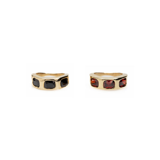 Triptych Bijou Rings（Red / Black）