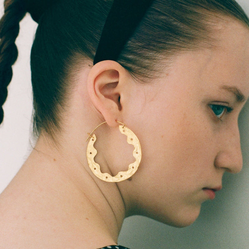 Gold Frill Hoops