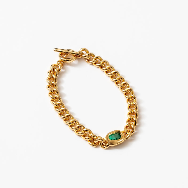 Tilda Stone & Chain Bracelet / green