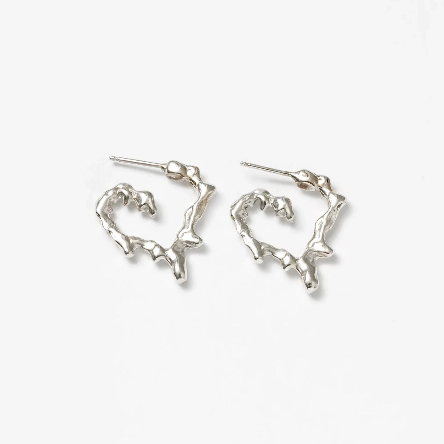 Miriam Heart Hoops / Silver