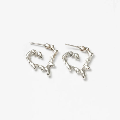 Miriam Heart Hoops / Silver