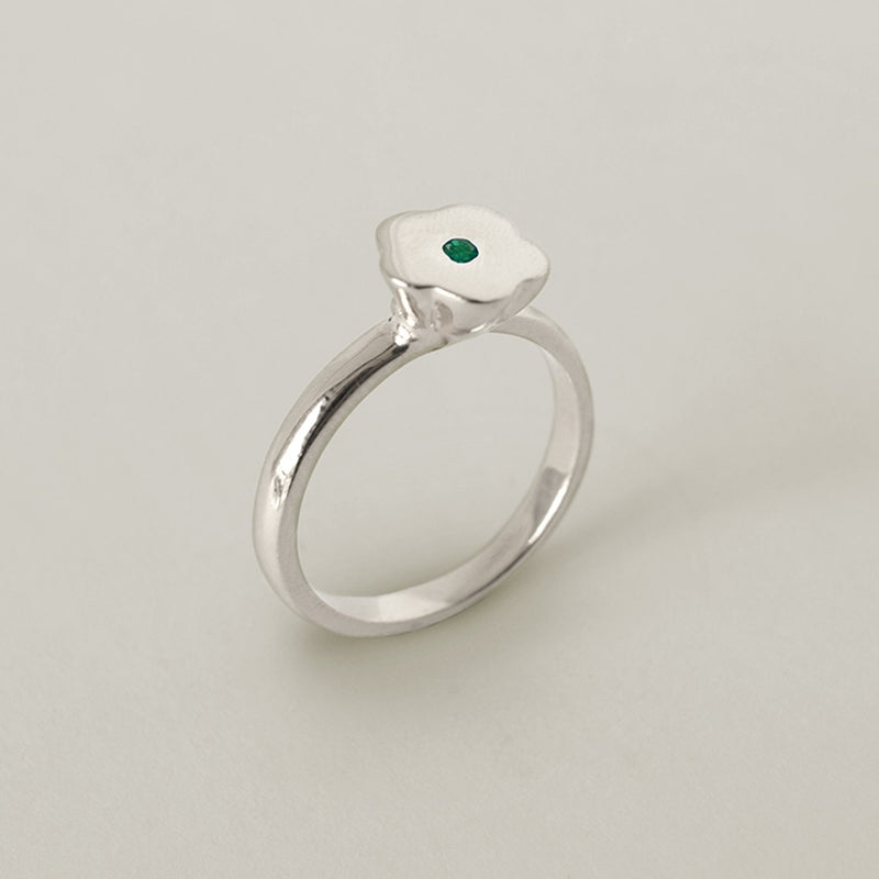 Blossom Ring / Silver × Emerald